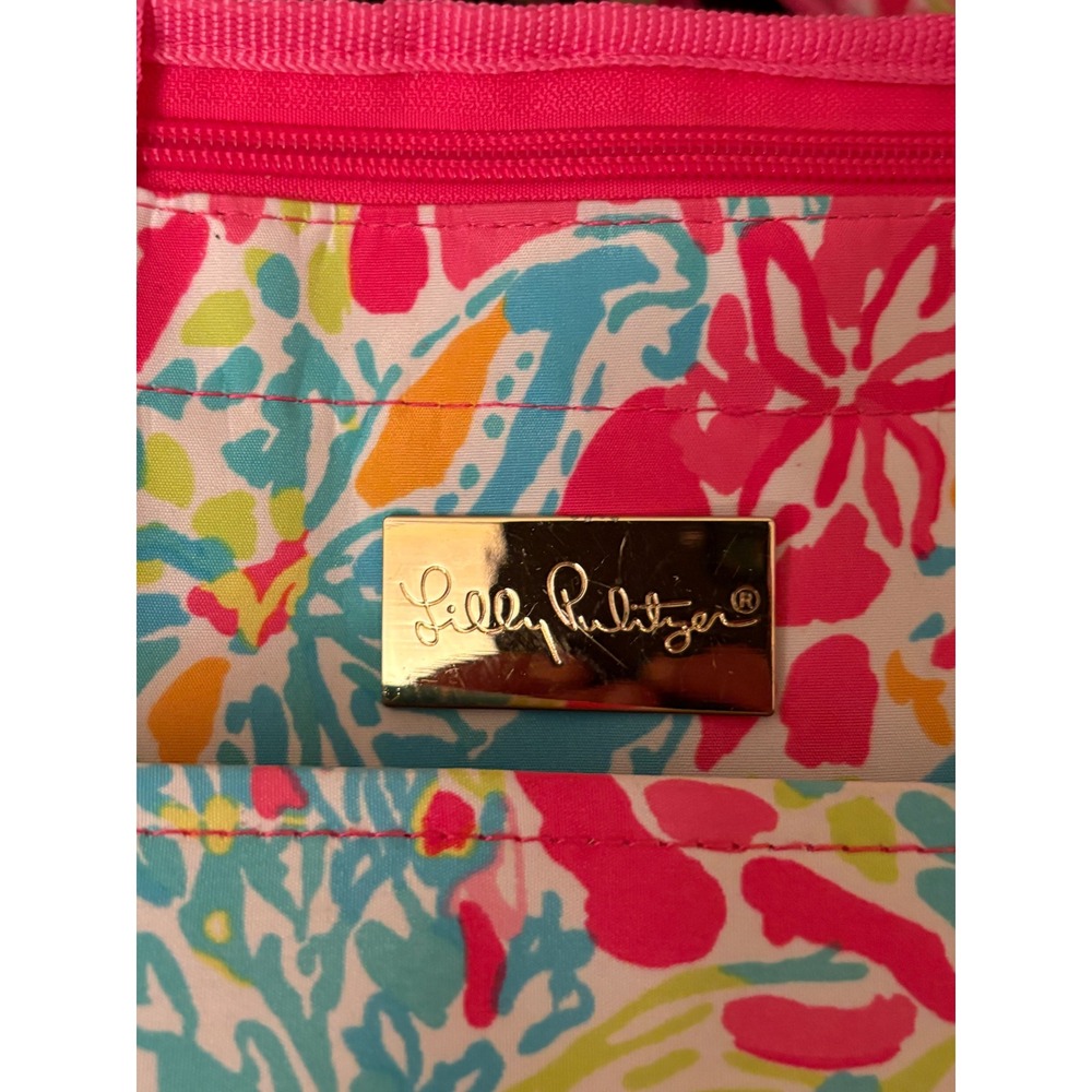 Lilly Pulitzer Insulated Cooler Bag Floral Pink Blue Yellow Beach Picnic Tote